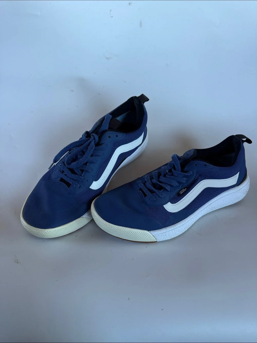 Vans Navy Blue and White Low-Top Sneakers